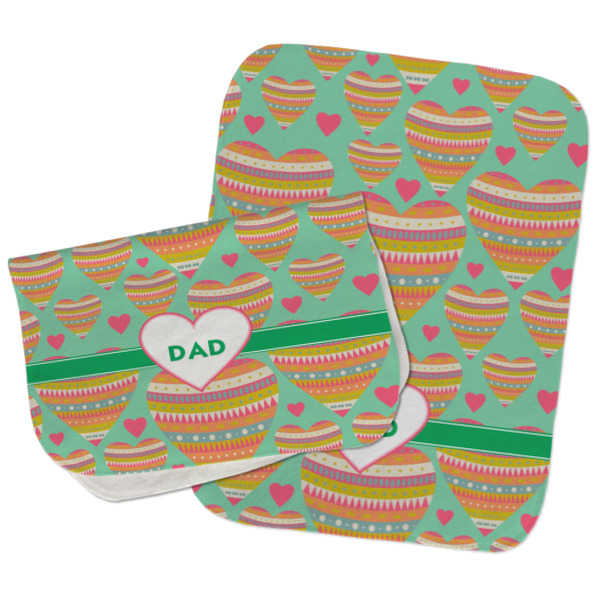 Custom Design - Two Rectangle Burp Cloths - Open & Folded
