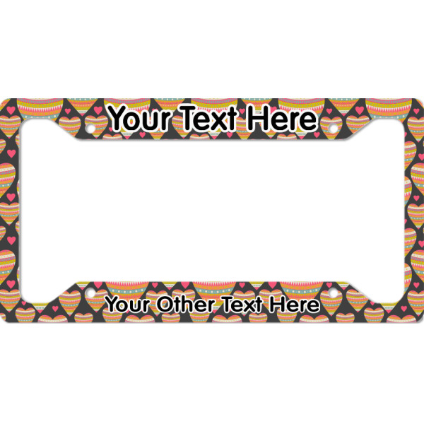 Custom Hearts License Plate Frame (Personalized)