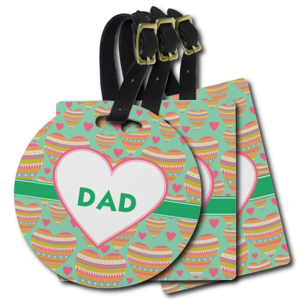 Custom Hearts Plastic Luggage Tag (Personalized)