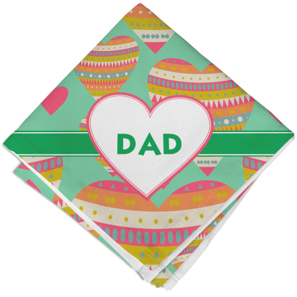 Custom Hearts Cloth Napkin w/ Monogram