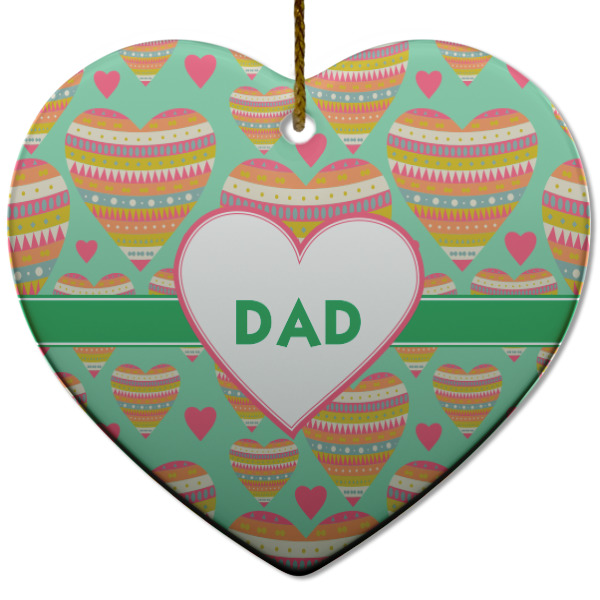 Custom Design - Ceramic Flat Ornament - Heart (Front)
