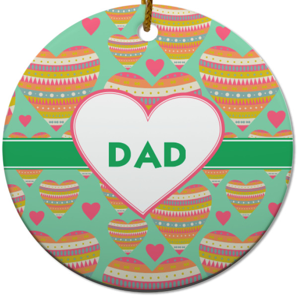 Custom Design - Ceramic Flat Ornament - Circle (Front)