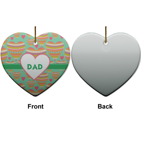 Custom Design - Ceramic Flat Ornament - Heart Front & Back (APPROVAL)