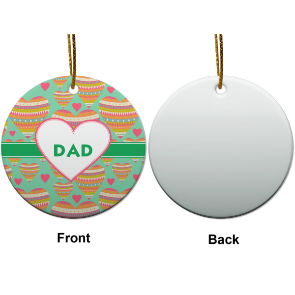 Custom Design - Ceramic Flat Ornament - Circle Front & Back (APPROVAL)