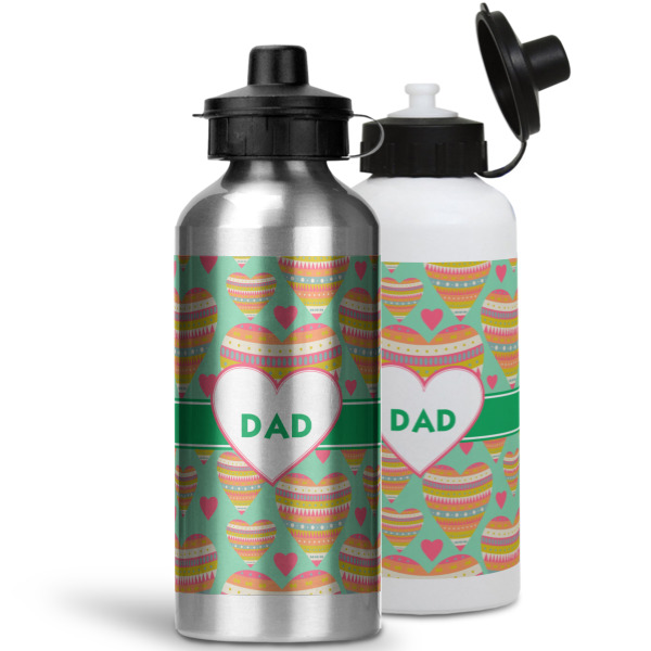 Custom Design - Aluminum Water Bottles - MAIN (white &silver)