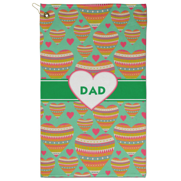 Custom Hearts Golf Towel - Poly-Cotton Blend w/ Monograms