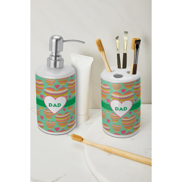 Custom Design - Ceramic Bathroom Accessories - LIFESTYLE (toothbrush holder & soap dispenser)