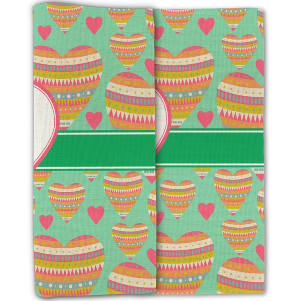 Custom Design - Linen Placemat - Double Sided - Folded Half