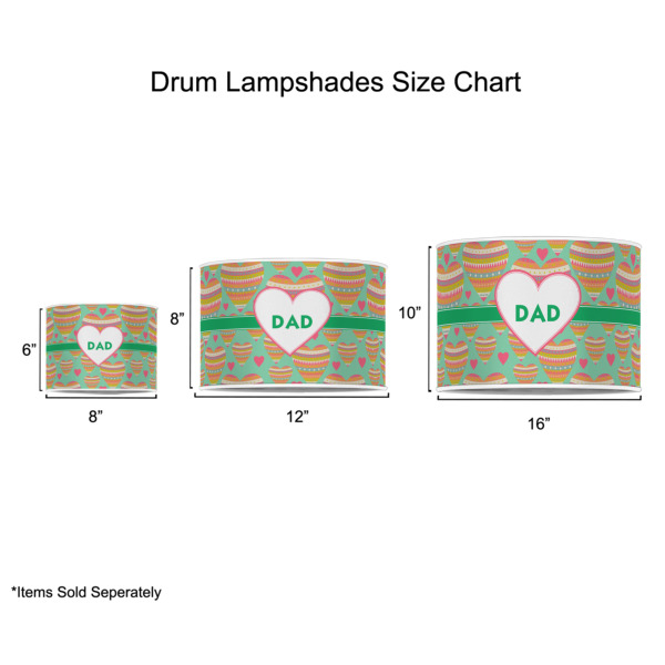 Custom Design - Drum Lampshades - Sizing Chart
