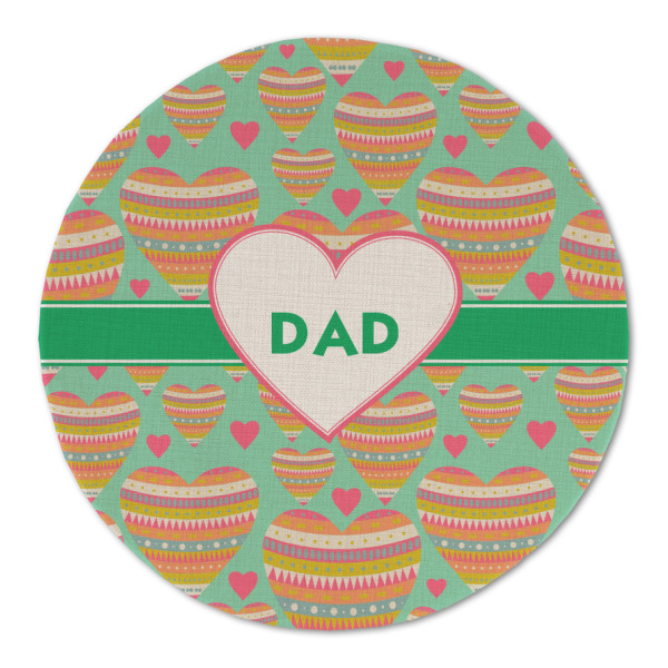 Custom Hearts Round Linen Placemat (Personalized)