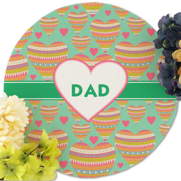 Custom Design - Round Linen Placemats - Front (w flowers)