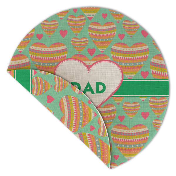 Custom Design - Round Linen Placemats - Front (folded corner double sided)