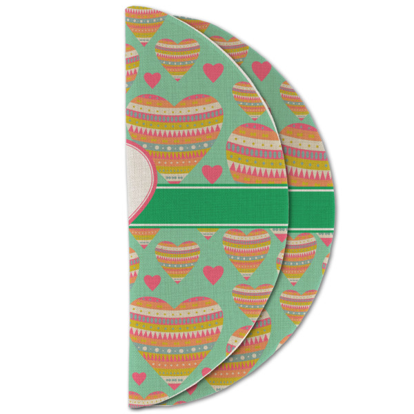 Custom Design - Round Linen Placemats - HALF FOLDED (double sided)