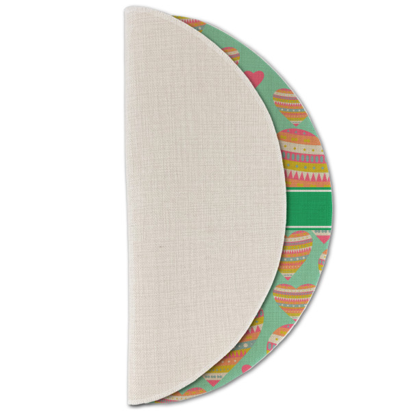 Custom Design - Round Linen Placemats - HALF FOLDED (single sided)