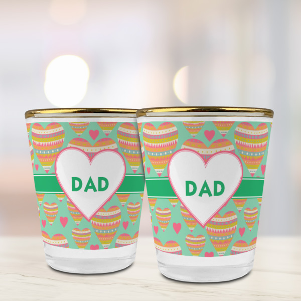 Custom Design - Glass Shot Glass - Gold Rim - Lifestyle