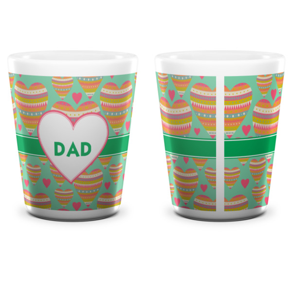 Custom Design - Ceramic Shot Glass - White - Front & Back