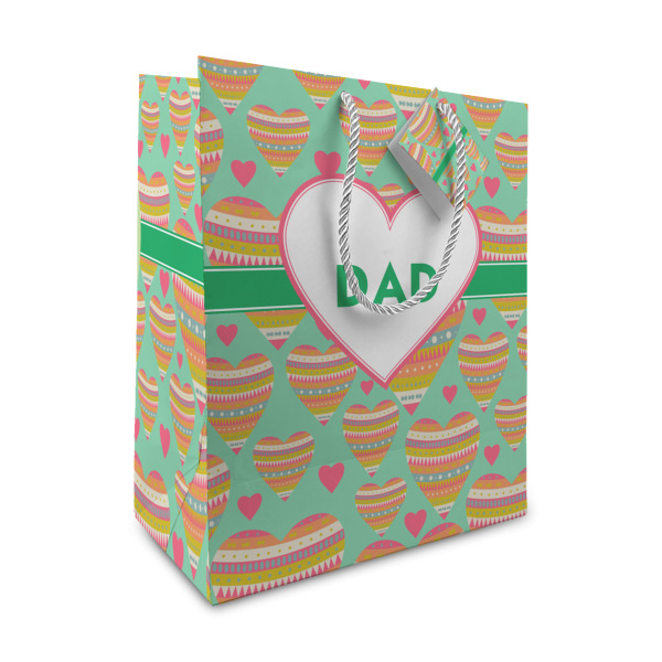 Custom Hearts Medium Gift Bag (Personalized)