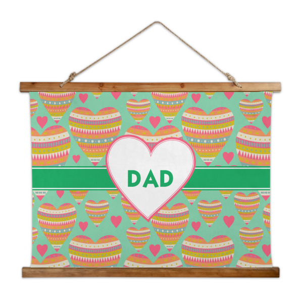 Custom Hearts Wall Hanging Tapestry - Wide (Personalized)