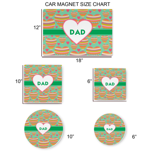 Custom Design - Car Magnets - SIZE CHART