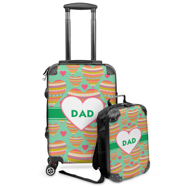 Custom Hearts Kids 2-Piece Luggage Set - Suitcase & Backpack (Personalized)