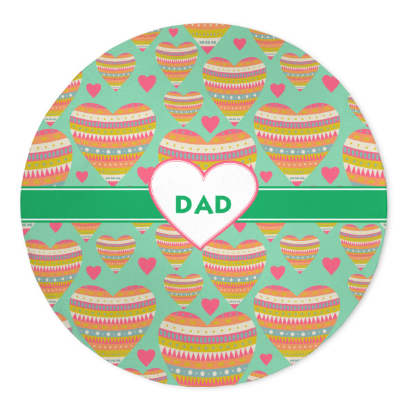 Custom Hearts 5' Round Indoor Area Rug (Personalized)