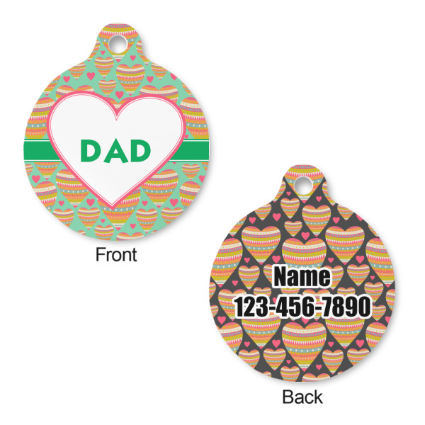 Custom Design - Round Pet ID Tag - Large - Front & Back View