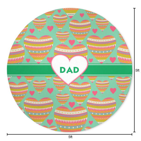 Custom Design - Round 5ft Indoor Rug - Dimensions