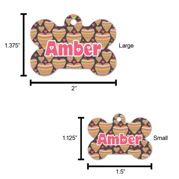 Custom Design - Bone Shaped Dog ID Tags - Comparison Scale