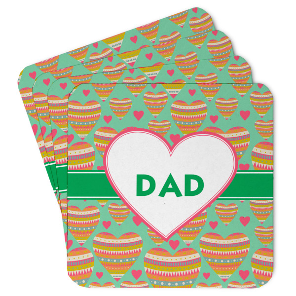 Custom Hearts Paper Coasters w/ Monograms