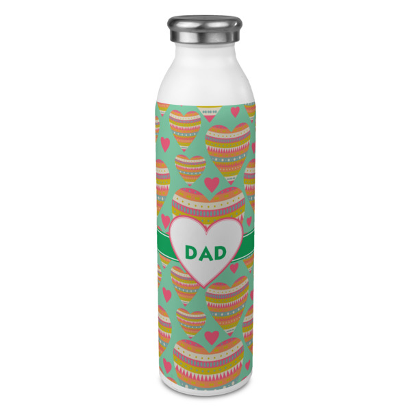 Custom Hearts 20oz Stainless Steel Water Bottle - Full Print (Personalized)