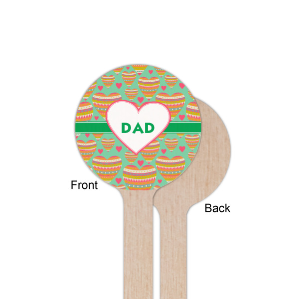 Custom Design - Wooden 6" Stir Stick - Round - Single Sided - Front & Back