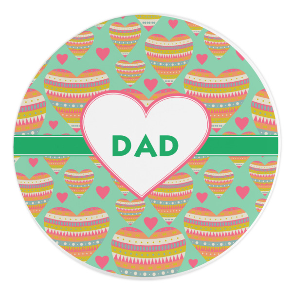 Custom Hearts Round Stone Trivet (Personalized)