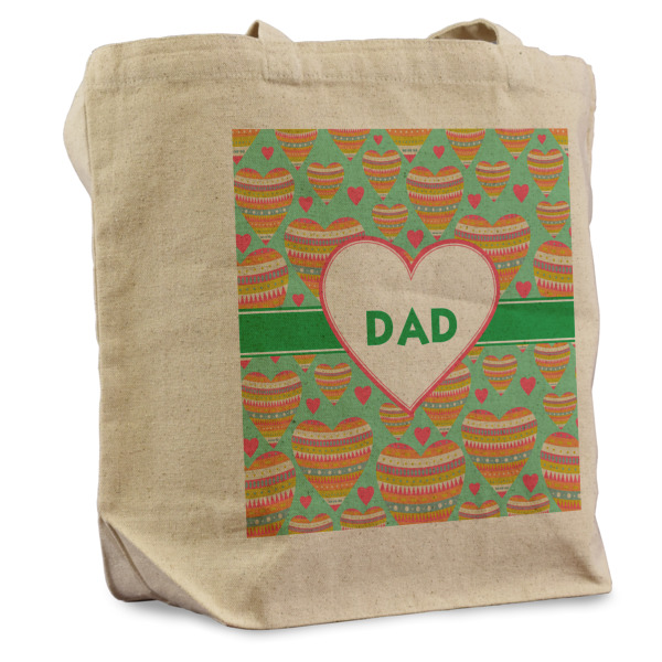 Custom Hearts Reusable Cotton Grocery Bag (Personalized)
