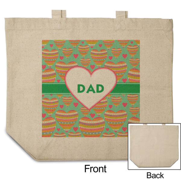 Custom Design - Reusable Cotton Grocery Bag - Front & Back View