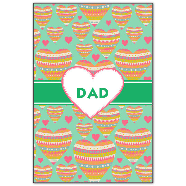 Custom Hearts Wood Print - 20x30 (Personalized)