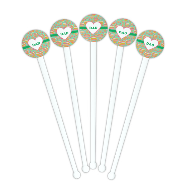 Custom Design - White Plastic 7" Stir Stick - Round - Fan View