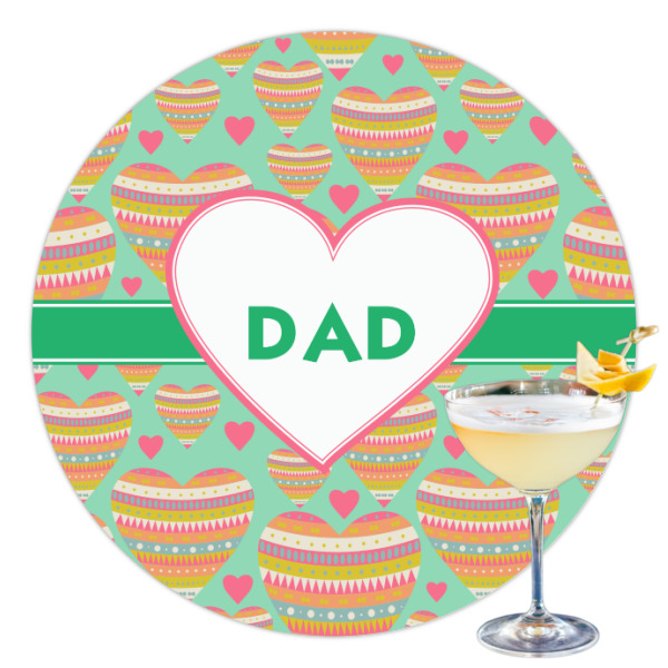 Custom Hearts Printed Drink Topper - 3.5" (Personalized)