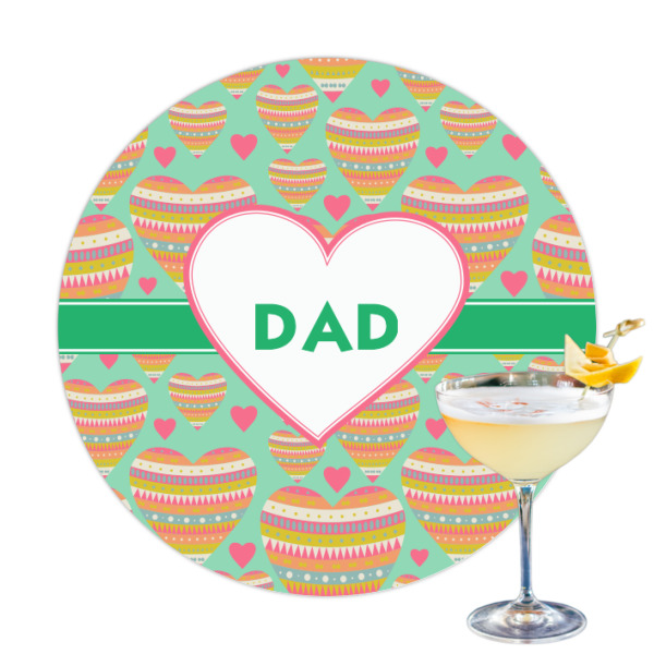 Custom Hearts Printed Drink Topper (Personalized)