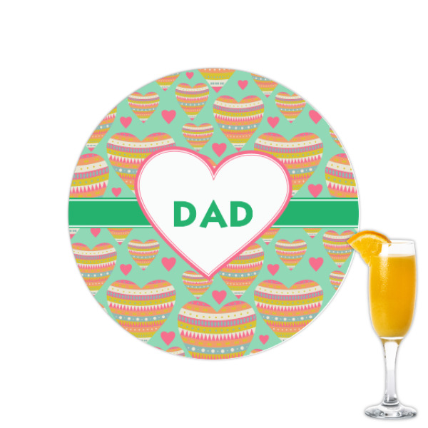 Custom Hearts Printed Drink Topper - 2.15" (Personalized)