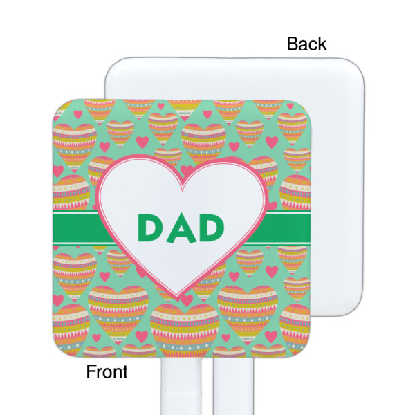 Custom Design - White Plastic Stir Stick - Single Sided - Square - Front & Back