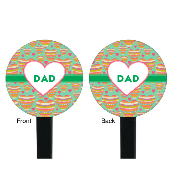 Custom Design - Black Plastic 7" Stir Stick - Double Sided - Round - Front & Back