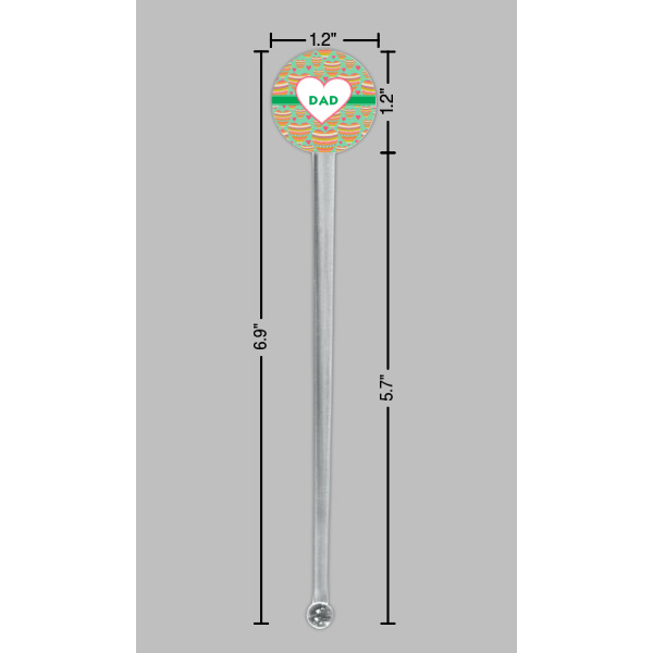 Custom Design - Clear Plastic 7" Stir Stick - Round - Dimensions