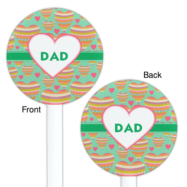 Custom Design - White Plastic 5.5" Stir Stick - Double Sided - Round - Front & Back