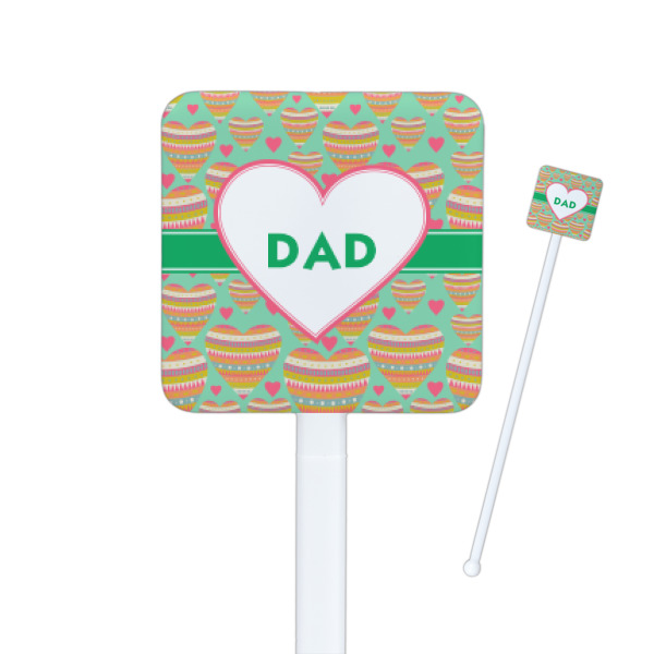 Custom Hearts Square Plastic Stir Sticks (Personalized)