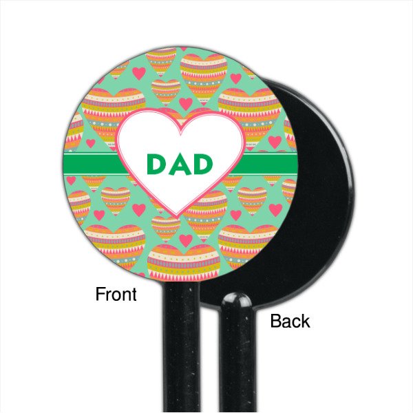 Custom Design - Black Plastic 5.5" Stir Stick - Single Sided - Round - Front & Back
