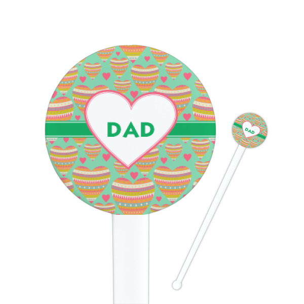 Custom Hearts Round Plastic Stir Sticks (Personalized)