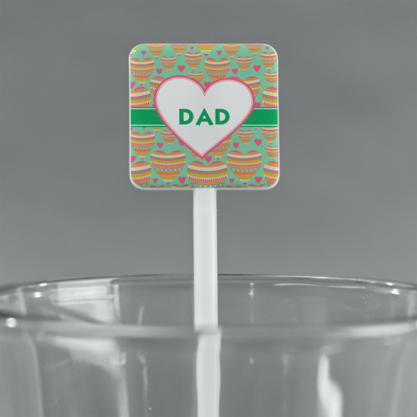 Custom Design - White Plastic Stir Stick - Square - Main