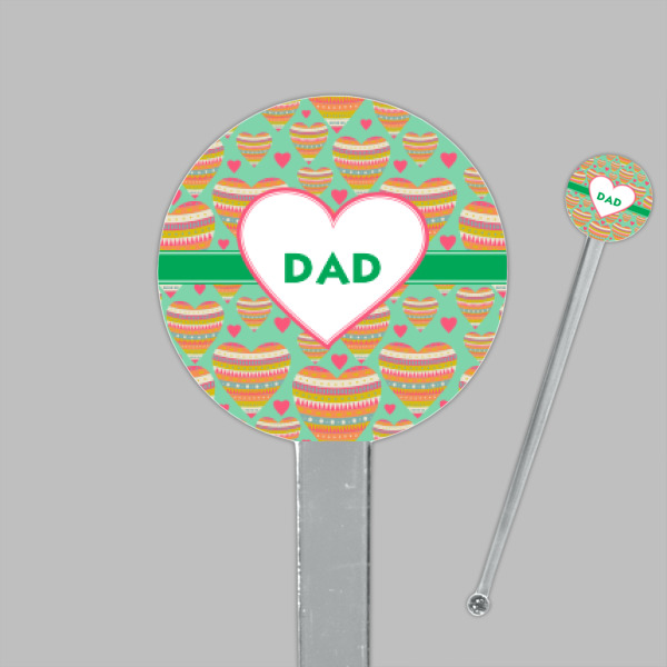 Custom Design - Clear Plastic 7" Stir Stick - Round - Closeup