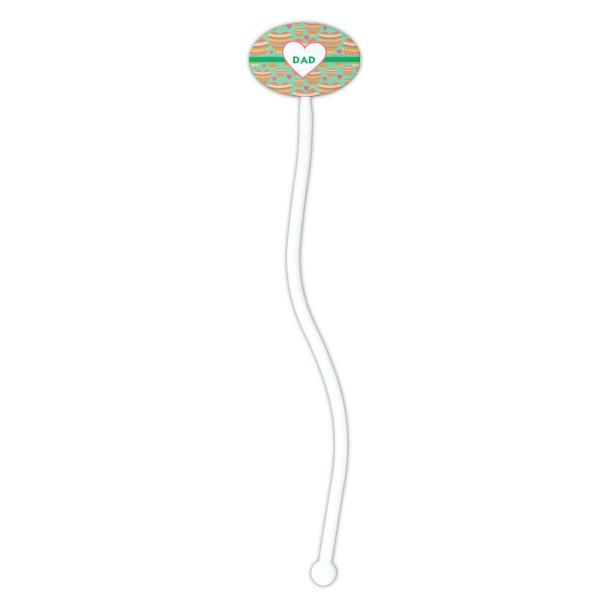 Custom Design - White Plastic 7" Stir Stick - Oval - Single Stick