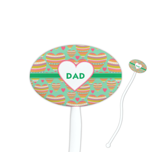 Custom Hearts Oval Plastic Stir Sticks (Personalized)